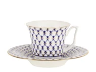 Tea Set for 6, 14 Pieces, Julia Shape, Cobalt Net Pattern — view 2