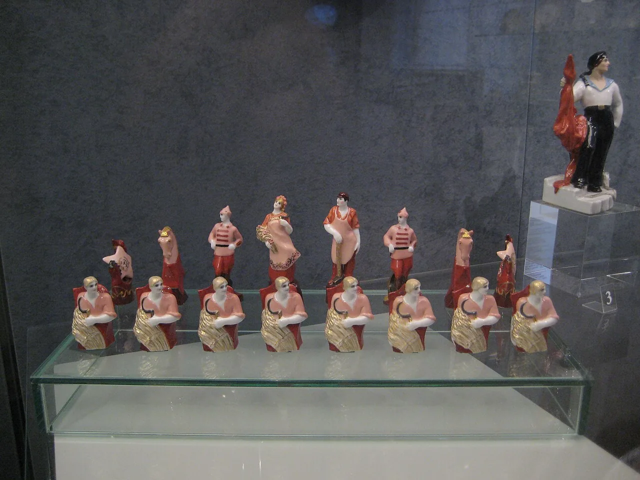 Porcelain chess set The Reds and the Whites by Natalia Danko, 1922