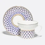 Espresso Cup Cobalt Net, Wave Shape, 155 ml – Lomonosov Imperial Porcelain, Bone China