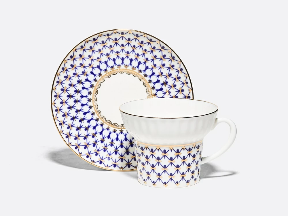 3p8s2g2ikc1g2ujledtzqdu1dueecoik.webp Espresso Cup Cobalt Net, Wave Shape, 155 ml – Lomonosov Imperial Porcelain, Bone China — изображение 1