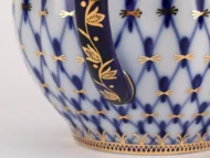 Sugar Bowl, 450 ml, Tulip Shape, Cobalt Net Pattern — view 2