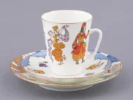 Coffee Cup, Saucer and Dessert Plate Set, 165 ml, May Shape, Ballet Scheherazade Pattern — view 2