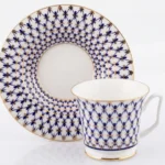 Cup Cobalt Net, Yulia Shape, 210 ml – Lomonosov Imperial Porcelain, Bone China