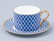 Teacup and Saucer, 250 ml, Idyll Shape, Indigo No. 2 Pattern — view 2