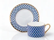 Teacup and Saucer, 250 ml, Idyll Shape, Indigo No. 2 Pattern