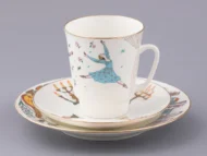 Coffee Cup, Saucer and Dessert Plate Set, 165 ml, May Shape, Ballet Romeo and Juliet Pattern — view 2