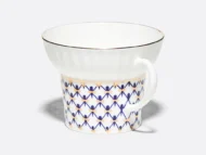 Teacup and Saucer, 150 ml, Wave Shape, Cobalt Net Pattern — view 3