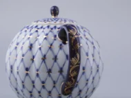 Hot Water Pot, 2000 ml, Tulip Shape, Cobalt Net Pattern — view 3