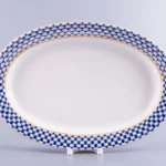 Round Platter, 32 cm, European Shape, Cobalt Net Pattern