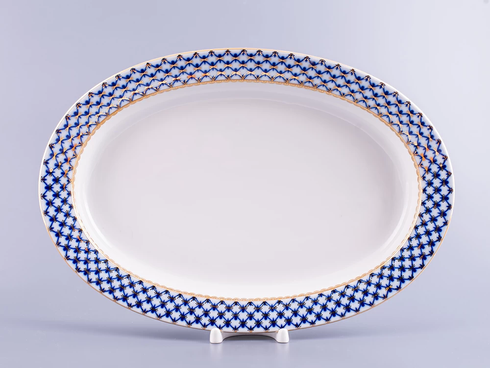 1vdspk0gfou0zyzy5jnrzw816pnqyv57.webp Round Platter, 32 cm, European Shape, Cobalt Net Pattern