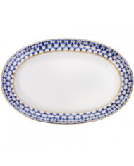 Oval Platter, 28 x 20 cm, Youth Shape, Cobalt Net Pattern — view 2