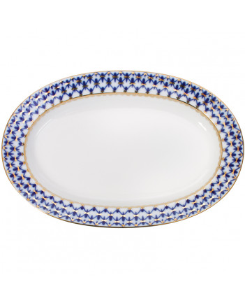 Oval Platter, 28 x 20 cm, Youth Shape, Cobalt Net Pattern — view 2