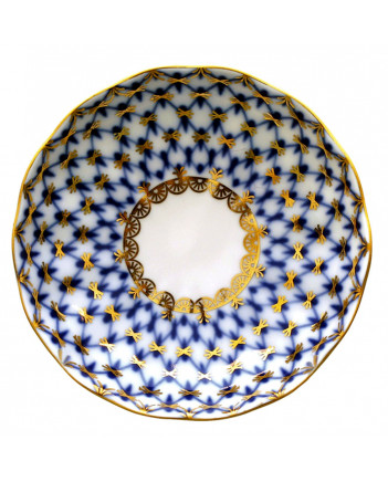 Lomonosov Imperial Porcelain Cobalt Net Jam Dish – Tulip Shape