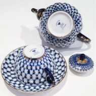 Teapot, 600 ml, Tulip Shape, Cobalt Net Pattern — view 6