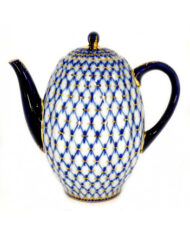 Coffee Pot, 1200 ml, Tulip Shape, Cobalt Net Pattern — view 2