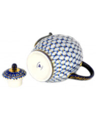 Coffee Pot, 1200 ml, Tulip Shape, Cobalt Net Pattern — view 4