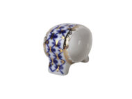 Napkin Ring, 5.6 x 2.9 cm, Youth Shape, Cobalt Net Pattern — view 2