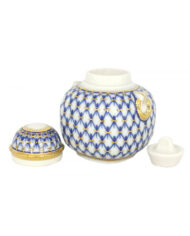 Tea Caddy, 350 ml, Ring Shape, Cobalt Net Pattern — view 3