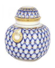Tea Caddy, 350 ml, Ring Shape, Cobalt Net Pattern — view 2