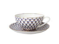 Teacup and Saucer, 310 ml, Cupola Shape, Cobalt Net Pattern — view 2