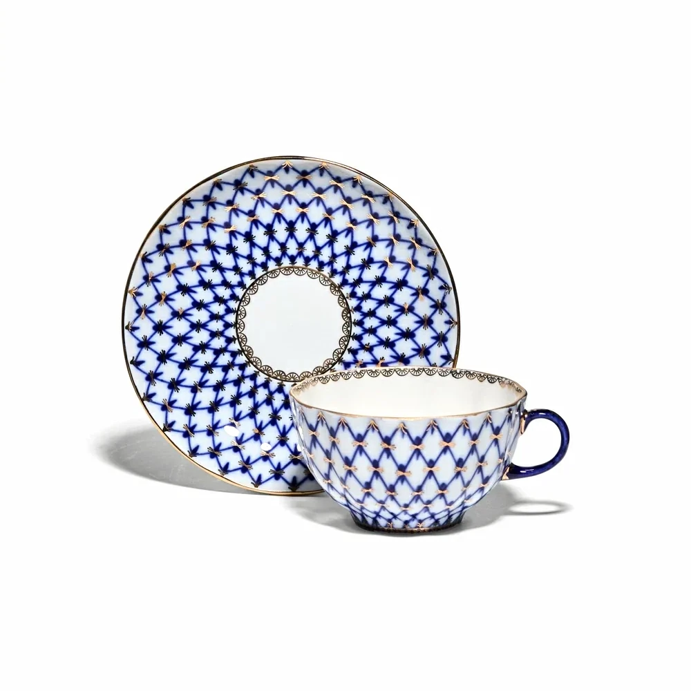lomonosov-cobalt-net-cup-and-saucer-tulip-250-ml-81-10105-00-1-01.webp Teacup and Saucer, 250 ml, Tulip Shape, Cobalt Net Pattern