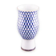 Flower Vase, 1480 ml, Flower Shape, Cobalt Net Pattern