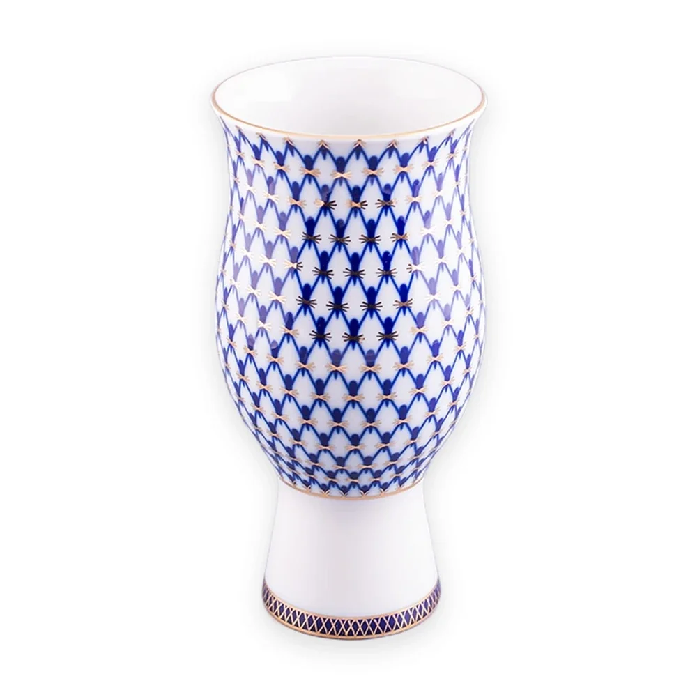 lomonosov-cobalt-net-flower-vase-80-74815-00-1-01.webp Flower Vase, 1480 ml, Flower Shape, Cobalt Net Pattern