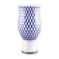 Flower Vase, 1480 ml, Flower Shape, Cobalt Net Pattern — view 2