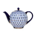 Teapot, 600 ml, Tulip Shape, Cobalt Net Pattern