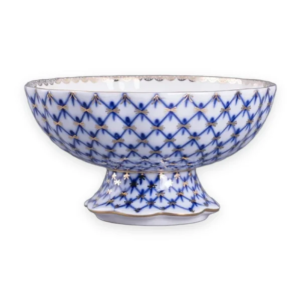 Candy Vase, 325 ml, Tulip Shape, Cobalt Net Pattern