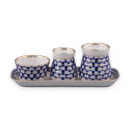Spice Set, 18 x 7.2 cm, Youth Shape, Cobalt Net Pattern