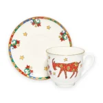 Coffee Cup and Saucer, 180 ml, Lily of the Valley Shape, New Year Tale Pattern
