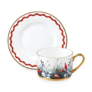 Teacup and Saucer, 250 ml, Idyll Shape, Kalenda Pattern