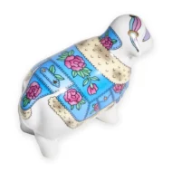 Small Sheep Figurine, 6.5 cm, Jeansy Pattern - Image 2