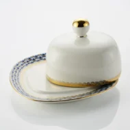 Butter Dish, 17.2 x 15.5 cm, Rectangular Shape, Cobalt Net Pattern — view 3