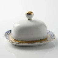 Butter Dish, 17.2 x 15.5 cm, Rectangular Shape, Cobalt Net Pattern — view 2